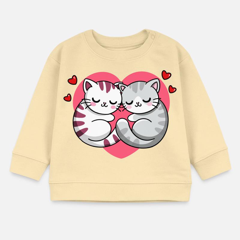 Chats de la Saint-Valentin Sweat bébé bio Stanley/Stella