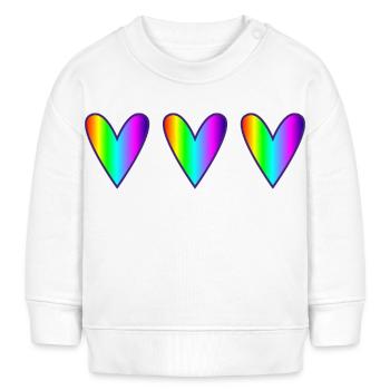 HERZ. HERZ. HEILIGER VALENTINSTAG. LIEBE. LIEBE. PAAR - Baby Organic Sweatshirt Baby Changer von Stanley/Stella - Creme - Vorne