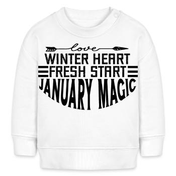 Winter Herz Frischer Start Januar-Magie - Baby Organic Sweatshirt Baby Changer von Stanley/Stella - Creme - Vorne