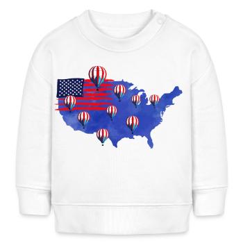 Amerika Heißluftballon Flagge - Baby Organic Sweatshirt Baby Changer von Stanley/Stella - Creme - Vorne