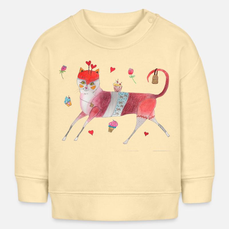 Chat shopper - Sweat bébé bio Stanley/Stella - crème