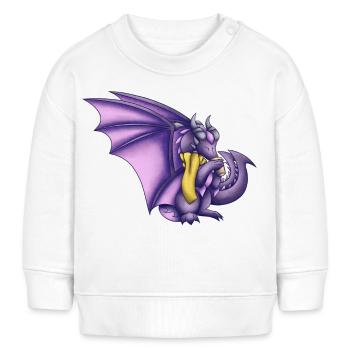Dragon violet d’automne - Sweat bébé bio Stanley/Stella - crème - Devant