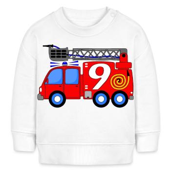 Feuerwehrfahrzeug 9 Geburtstag Kinder - Baby Organic Sweatshirt Baby Changer von Stanley/Stella - Creme - Vorne