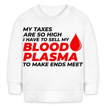 Problèmes fiscaux et jeux de mots sur le plasma sanguin Fiscalité Drôle - Sweat bébé bio Stanley/Stella - crème - Devant