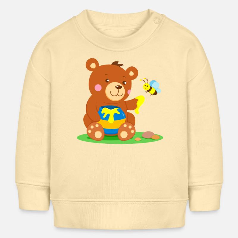 L’ours et l’abeille - Sweat bébé bio Stanley/Stella - crème