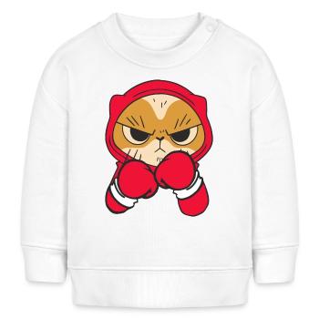 Katze Boxer Kampfsportler Sparring Combat Sports - Baby Organic Sweatshirt Baby Changer von Stanley/Stella - Creme - Vorne