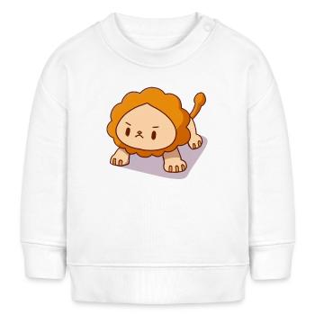 Löwe Liegestütze Kawaii Anstrengend Stark - Baby Organic Sweatshirt Baby Changer von Stanley/Stella - Creme - Vorne