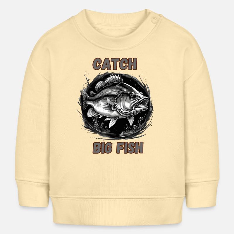 Attraper de gros poissons - Sweat bébé bio Stanley/Stella - crème