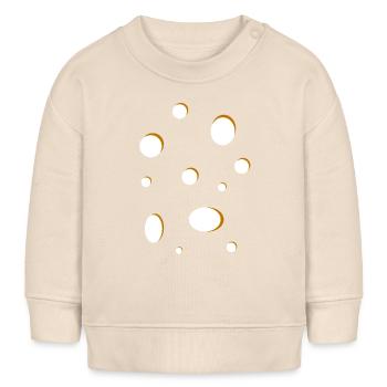 Carnaval Costume Fromage Emmental Trous Halloween - Sweat bébé bio Stanley/Stella - écru doux - Devant