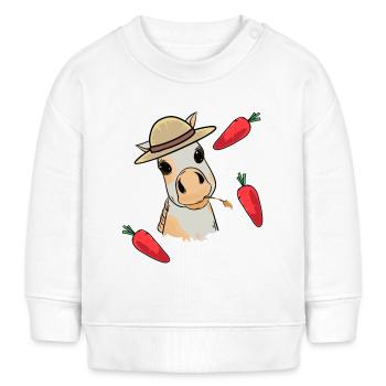 Fohlen Baby Pferd Kind Pony Kleinkind Rübe Pferde - Baby Organic Sweatshirt Baby Changer von Stanley/Stella - Creme - Vorne
