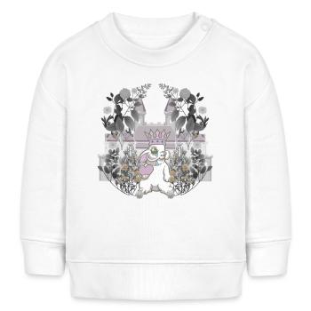 Bunny King souverain rétro Vintage personnage de conte de fées - Sweat bébé bio Stanley/Stella - crème - Devant