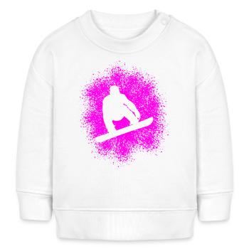 Snowboard Wintersportler - Baby Organic Sweatshirt Baby Changer von Stanley/Stella - Creme - Vorne