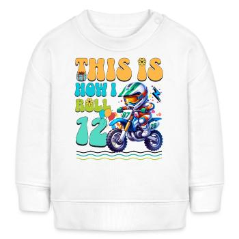 Motocross 12. Geburtstag - Baby Organic Sweatshirt Baby Changer von Stanley/Stella - Creme - Vorne