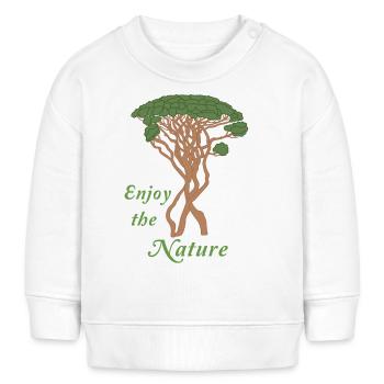 Pinien Baum, Genieße die Natur, grün, braun - Baby Organic Sweatshirt Baby Changer von Stanley/Stella - Creme - Vorne