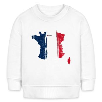 Paris Brushstroke Drapeau France - Sweat bébé bio Stanley/Stella - crème - Devant