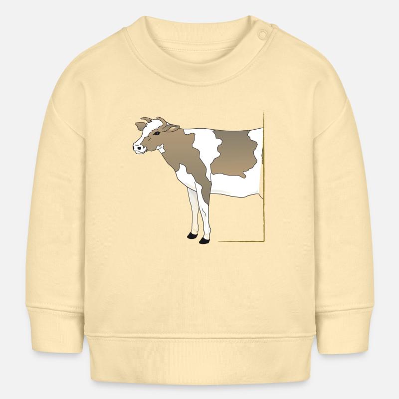 Cow - Cow Half in Frame - Baby Sweatshirt by Stanley/Stella - cream