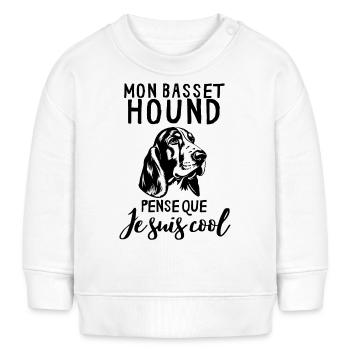 Chien de race basset hound - Sweat bébé bio Stanley/Stella - crème - Devant