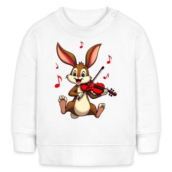 Lapin Violoniste Mignon - Sweat bébé bio Stanley/Stella - crème - Devant