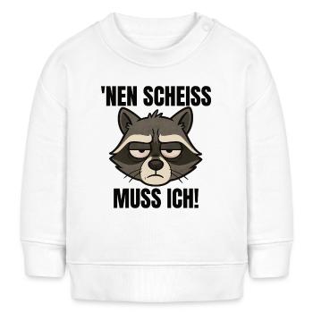 Waschbär nen Scheiss muss ich frecher Spruch - Baby Organic Sweatshirt Baby Changer von Stanley/Stella - Creme - Vorne