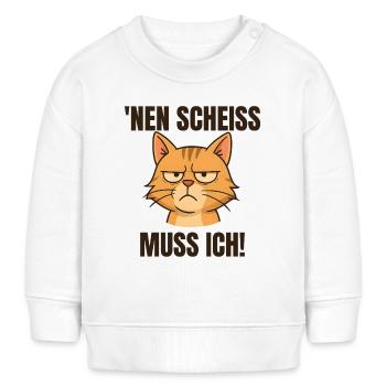 Lustige Katze mit frecher Spruch - Baby Organic Sweatshirt Baby Changer von Stanley/Stella - Creme - Vorne
