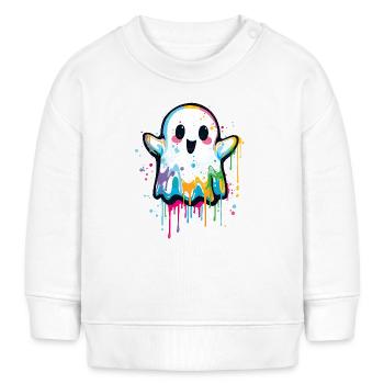 Bunter Graffiti Geist – Süß & Halloween Style - Baby Organic Sweatshirt Baby Changer von Stanley/Stella - Creme - Vorne