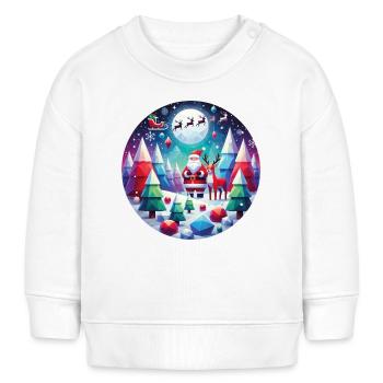 Noël géométrique idylle Santa Elche - Sweat bébé bio Stanley/Stella - crème - Devant