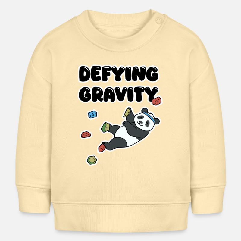 Chill Panda Climbing | Defying Gravity Bouldering - Baby Sweatshirt by Stanley/Stella - cream