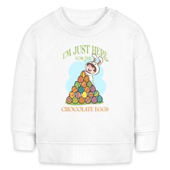 Je suis juste là pour les œufs en chocolat – Funny Easte - Sweat bébé bio Stanley/Stella - crème - Devant
