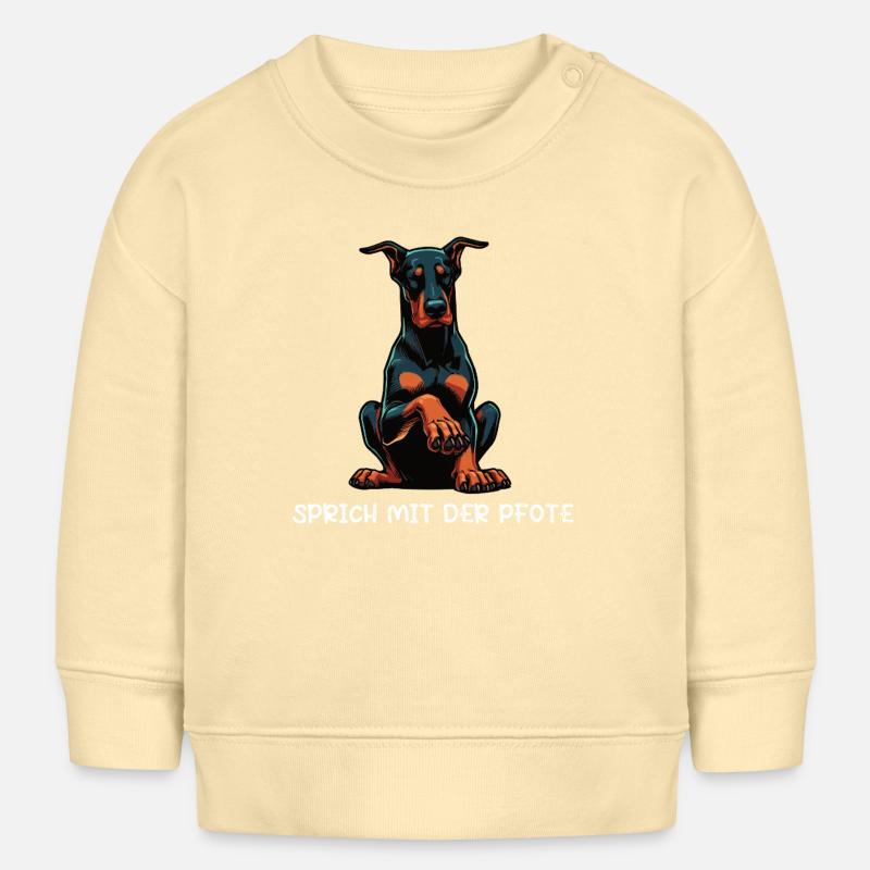 Parlez au propriétaire du Doberman Paw Doberman - Sweat bébé bio Stanley/Stella - crème
