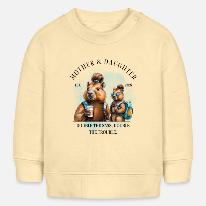 Deux fois plus effronté, deux fois plus sauvage - Sweat bébé bio Stanley/Stella - crème