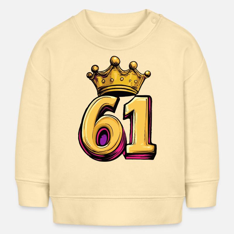 61 Couronne de chiffres - Sweat bébé bio Stanley/Stella - crème