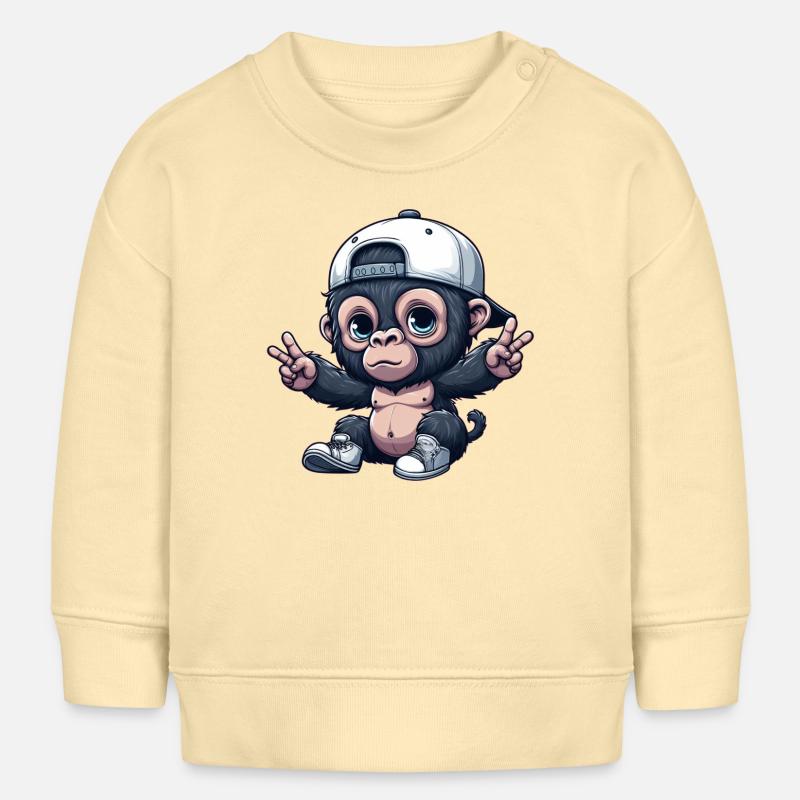 HIP HOP Bébé Singe - Sweat bébé bio Stanley/Stella - crème