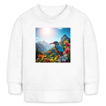 Königsfisch­er im Blumenparadies - Baby Organic Sweatshirt Baby Changer von Stanley/Stella - Creme - Vorne