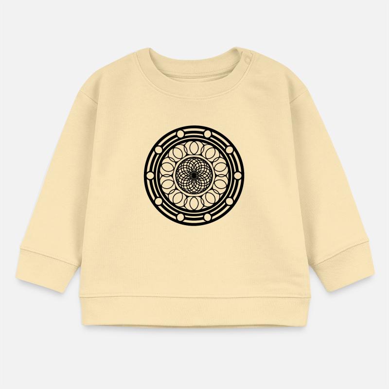 Geometric Flowers Mandala Round Pattern Shape Baby Sweatshirt by Stanley/Stella