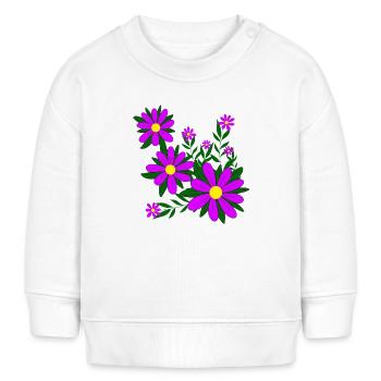 Blütenmuster Blumenranke Margerite Blüte floral - Baby Organic Sweatshirt Baby Changer von Stanley/Stella - Creme - Vorne
