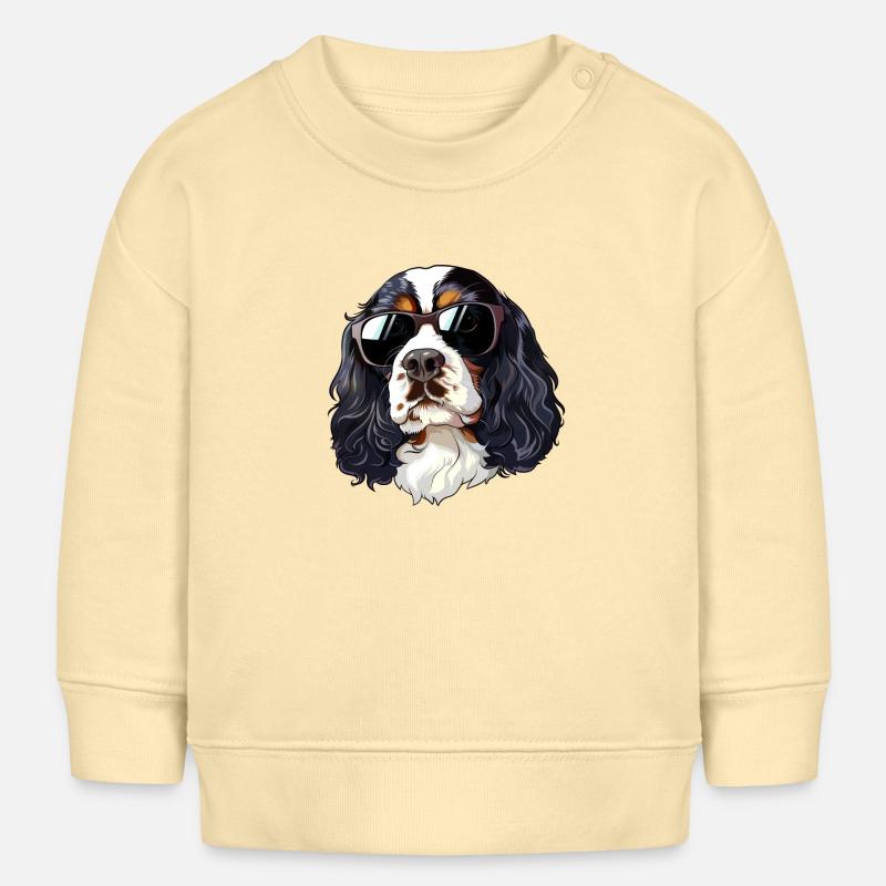 Épagneul Springer Anglais, Chien, Lunettes De Soleil - Sweat bébé bio Stanley/Stella - crème