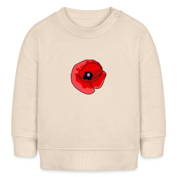 Coquelicot artistique sur toile - Sweat bébé bio Stanley/Stella - écru doux - Devant