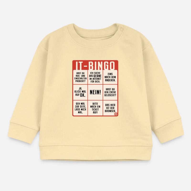 IT Support Bingo Service Desk IT Helpdesk Sysadmin Baby Organic Sweatshirt Baby Changer von Stanley/Stella