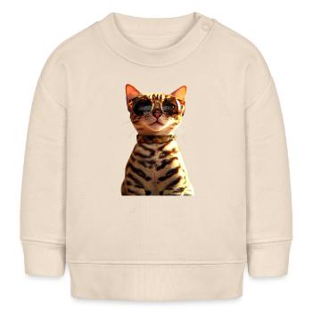 Bengal Katze Leopard Cat Leopardette Bengal Katzen - Baby Organic Sweatshirt Baby Changer von Stanley/Stella - Natur - Vorne