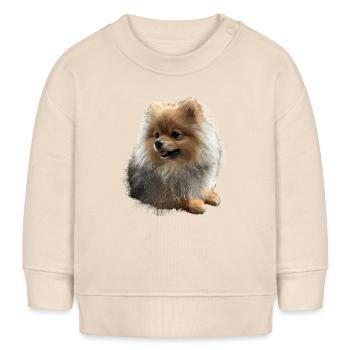 Zwergspitz Pommeraner Pom Süßer Deutscher Spitz - Baby Organic Sweatshirt Baby Changer von Stanley/Stella - Natur - Vorne