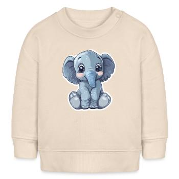 Elefant - Baby Organic Sweatshirt Baby Changer von Stanley/Stella - Natur - Vorne