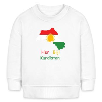 Kurdistan flag with Kurdish sun - Baby Sweatshirt by Stanley/Stella - cream - Front