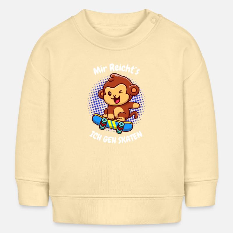 I've had enough, I'm going skating, monkey! - Baby Sweatshirt by Stanley/Stella - cream