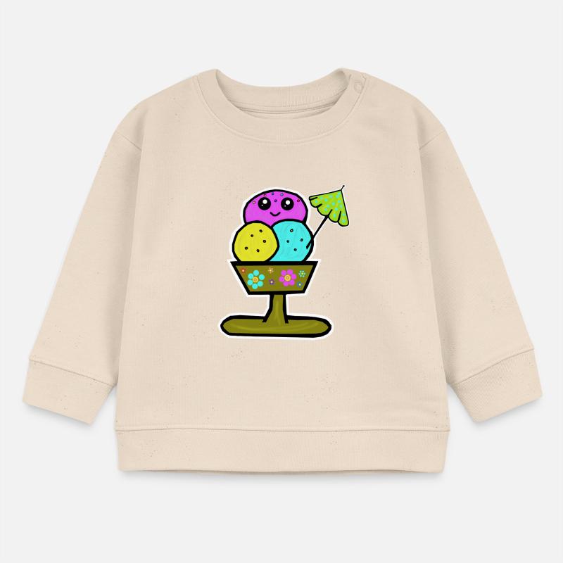 Bunter Eisbecher Eiscreme Eiskreme Eis Baby Organic Sweatshirt Baby Changer von Stanley/Stella