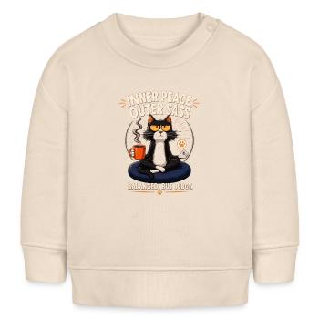 Innerer Frieden Äußere Frechheitskatze - Baby Organic Sweatshirt Baby Changer von Stanley/Stella - Natur - Vorne
