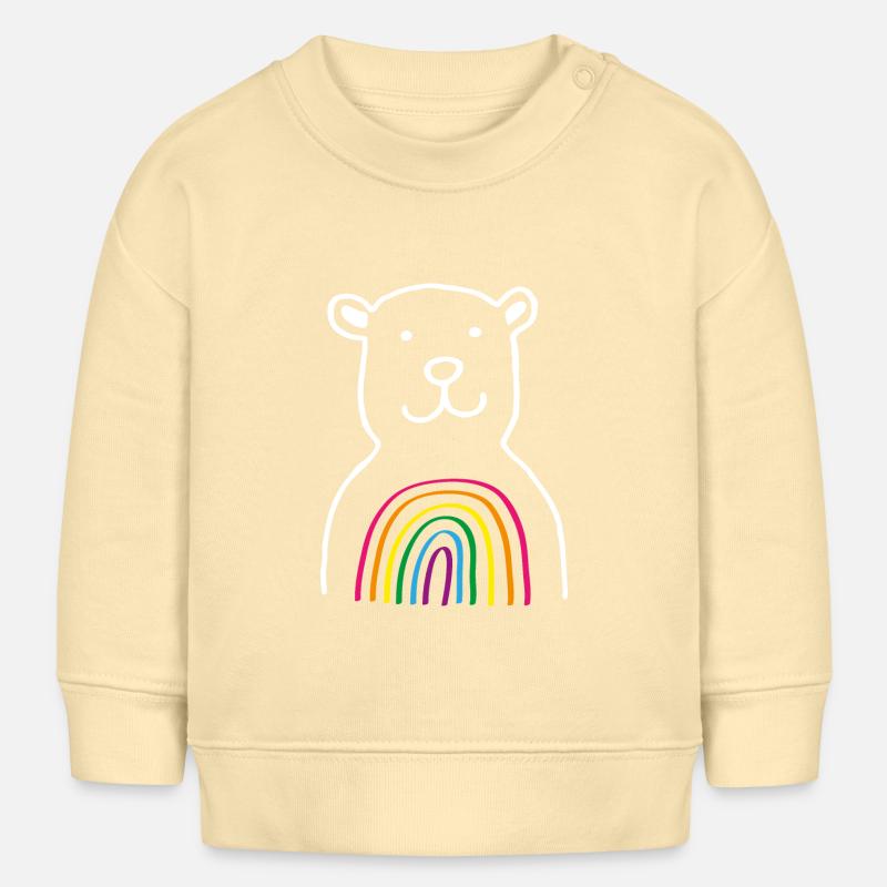 BAER RAINBOW blanc coloré - Sweat bébé bio Stanley/Stella - crème