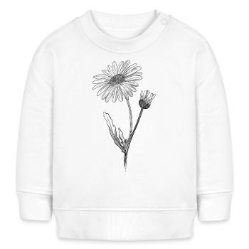 Marguerite botanique vintage - Sweat bébé bio Stanley/Stella - crème - Devant