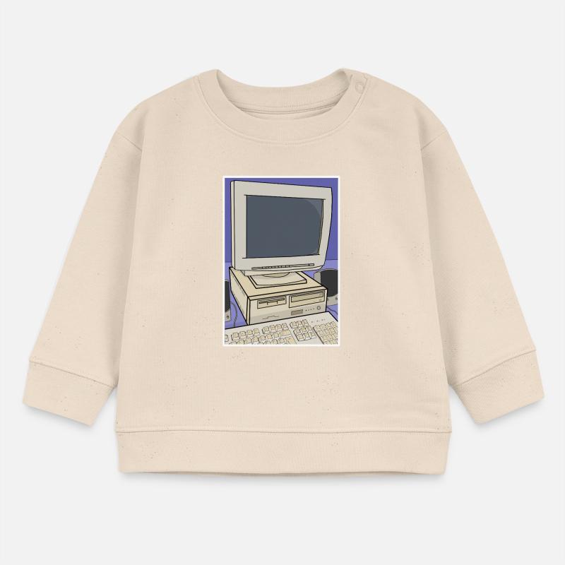 Retro-Computer-Desktop-Einrichtung Baby Organic Sweatshirt Baby Changer von Stanley/Stella