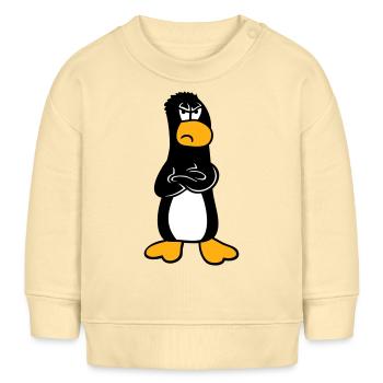 Pinguin Wütend beleidigt verschränkte Arme sauer - Baby Organic Sweatshirt Baby Changer von Stanley/Stella - Creme - Vorne