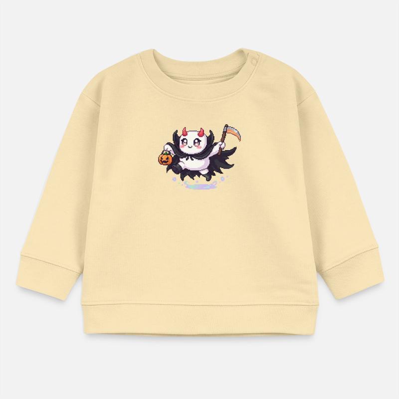 Pixel Halloween Dämon mit Kürbislaterne Baby Organic Sweatshirt Baby Changer von Stanley/Stella